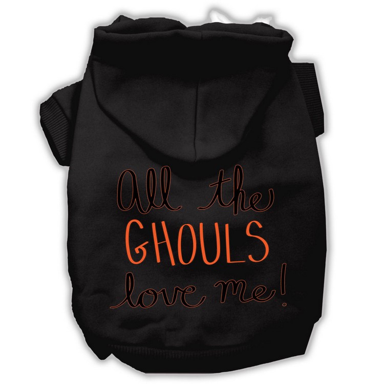 All the Ghouls Screenprint Dog Hoodie Black XS